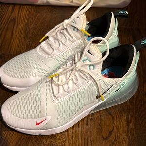 Nike Air Max 270 White and Light Green Sneakers